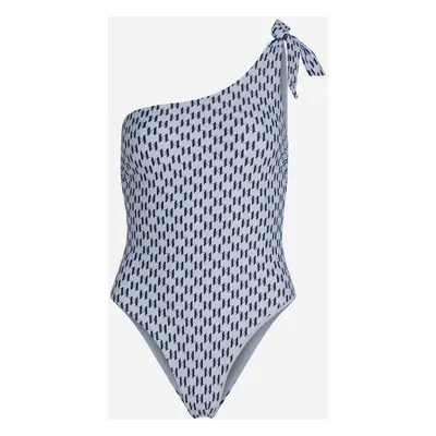 Plavky karl lagerfeld monogram tie cheeky swimsuit kl aop kntky bl-md indigo