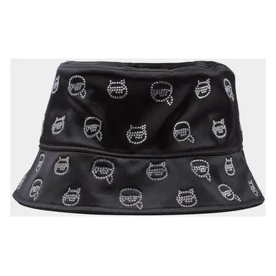 Klobouk karl lagerfeld k/ikonik 2.0 rhnstn bucket hat black/silver