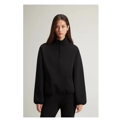 Mikina woolrich interlock fleece half zip black