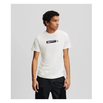 Tričko karl lagerfeld jeans klj slim graphic tee white