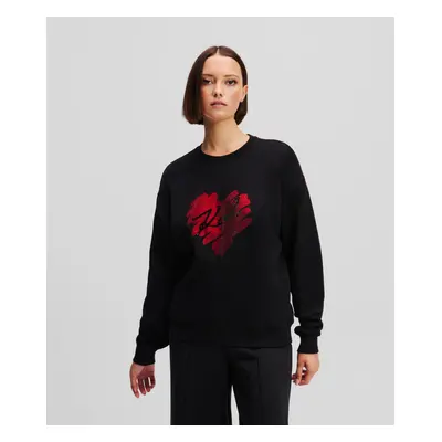 Mikina karl lagerfeld hearts rs sweatshirt black