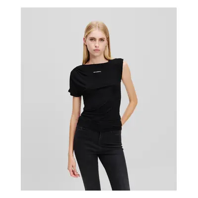 Tričko karl lagerfeld one sleeve t-shirt black