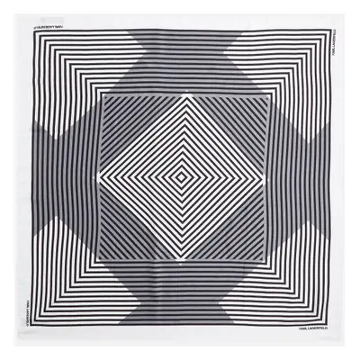 Šátek karl lagerfeld k/essential stripes silk scarf black-white stripe