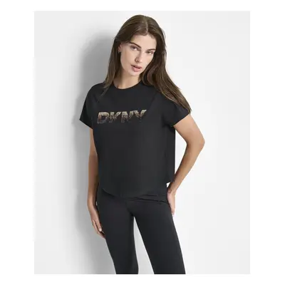 Tričko dkny omb seq lg ss tee blk/black