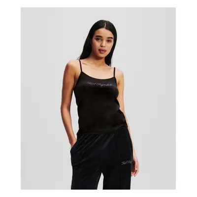 Top karl lagerfeld hotel karl velour cami black