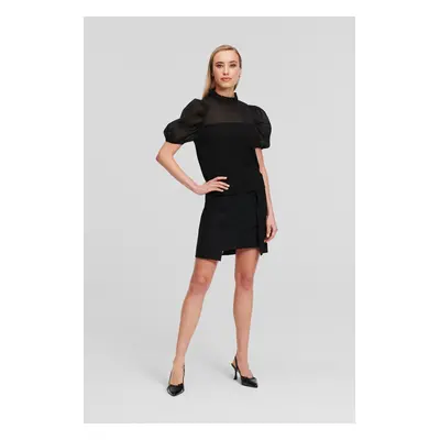 Top karl lagerfeld organza mix top black