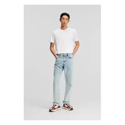 Džíny karl lagerfeld denim pants w/ sport stripe mid blue denim