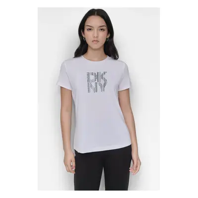 Tričko dkny s/s hotfix grid logo white