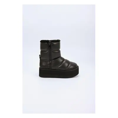 Kozačky karl lagerfeld thermo padded zip boot black pu mono