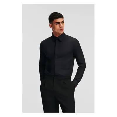 Košile karl lagerfeld kl monogram shirt black