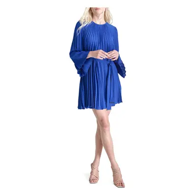 Šaty dkny l/s pleated a-line radiant blue