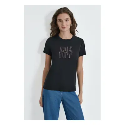 Tričko dkny s/s hotfix grid logo black