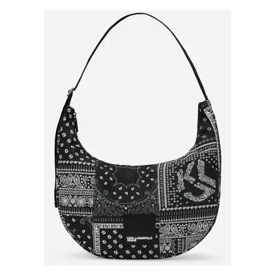 Kabelka karl lagerfeld jeans urban nylon sling bag aop bandana black