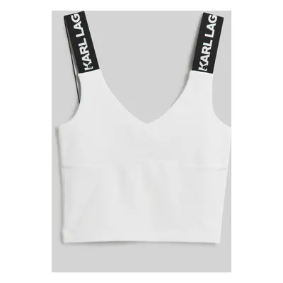 Top karl lagerfeld jeans klj klj logo bra top white