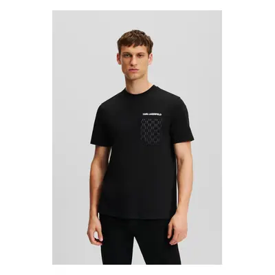 Tričko karl lagerfeld monogram degrade pocket tee black