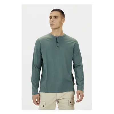 Tričko camel active henley 1/1 arm sea pine