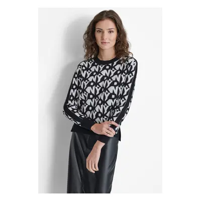 Kardigan dkny l/s repeat stack log blk/ivory