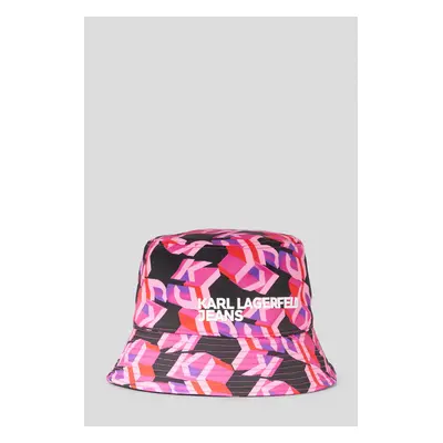 Klobouk karl lagerfeld jeans monogram bucket hat fuchsia