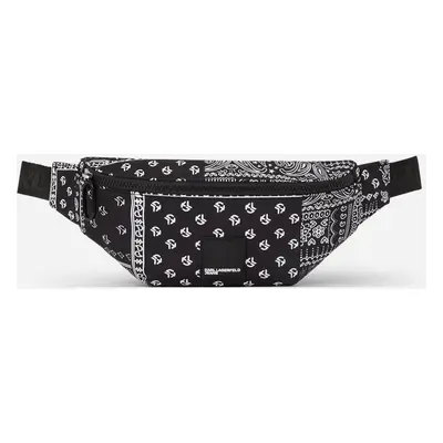 Ledvinka karl lagerfeld jeans urban nylon bumbag aop bandana black