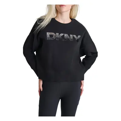 Mikina dkny omb seq logo p/o blk/gunmetal