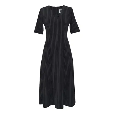 Šaty dkny s/s midi dress black stripe