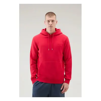 Mikina woolrich logo script hoodie sky red