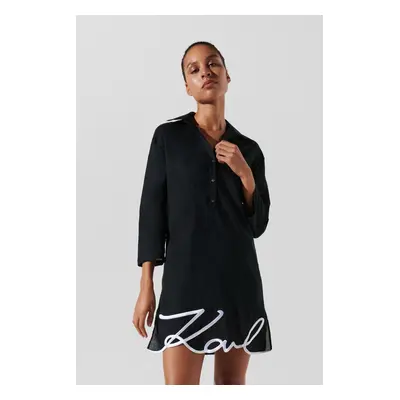 Plážové oblečení karl lagerfeld karl dna signature beach dress black