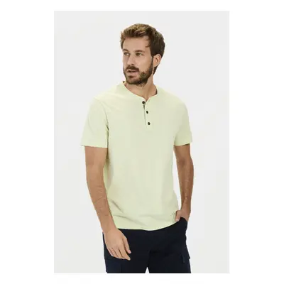 Tričko camel active henley 1/2 arm pale mint