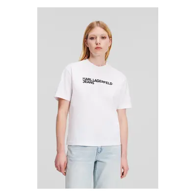 Tričko karl lagerfeld jeans klj regular sslv tee white