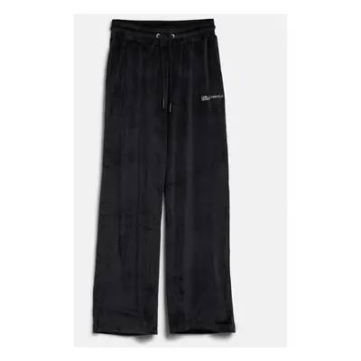 Tepláky karl lagerfeld jeans klj relaxed velour sweat pant black