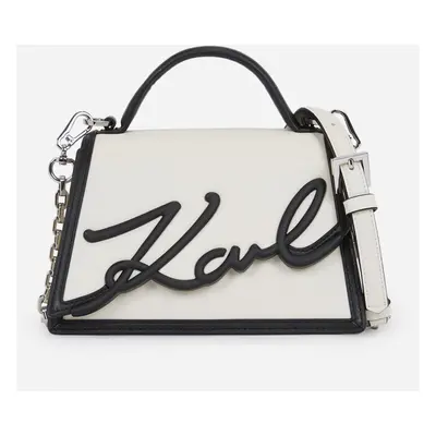 Kabelka karl lagerfeld k/signature 2.0 sp sm cb white/black