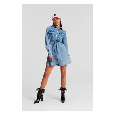 Šaty karl lagerfeld jeans klj denim shirt dress mia blue stone