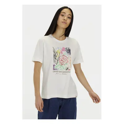 Tričko camel active t-shirt placement flowers