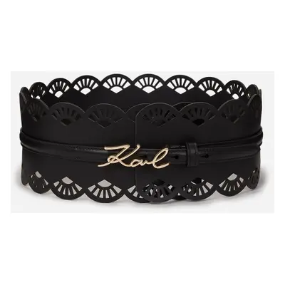 Opasek karl lagerfeld k/signature fan sp wide belt black