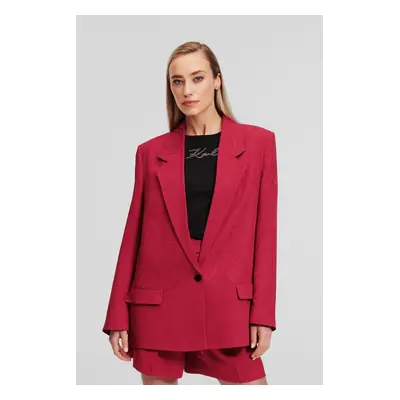 Blejzr karl lagerfeld satin suit blazer persian red