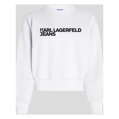 Mikina karl lagerfeld jeans klj reg essential logo sweat white