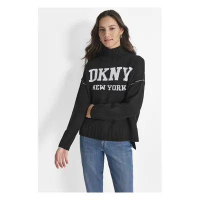 Svetr dkny intarsia logo turtle blk/ivory