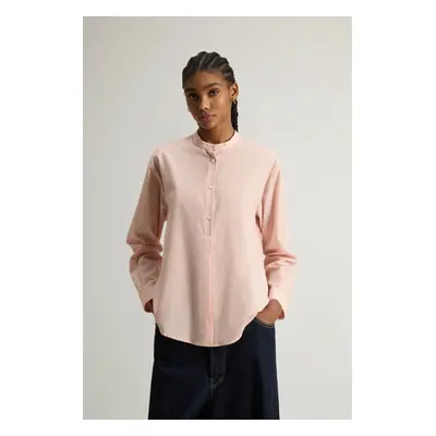 Košile woolrich relaxed henley shirt rose smoke