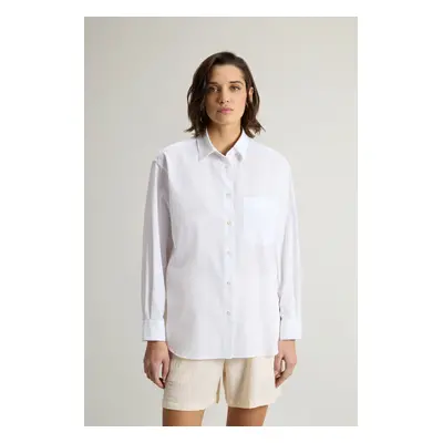 Košile woolrich seersucker cotton shirt jet stream