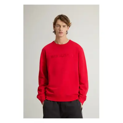 Mikina woolrich light fleece crewneck barbados cherry