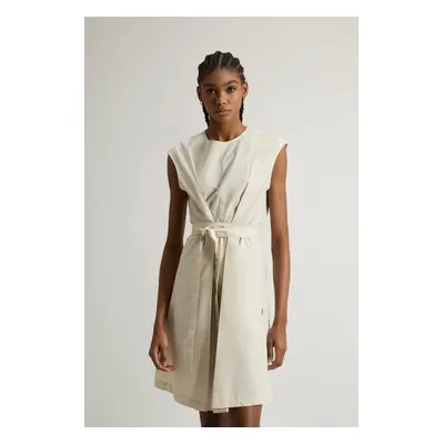 Šaty woolrich poplin belted dress light oak