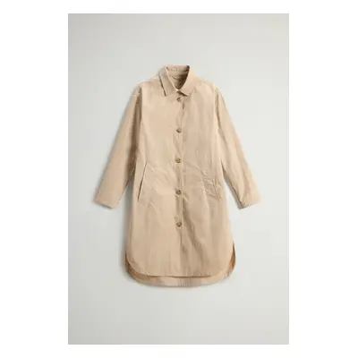 Kabát woolrich cotton blend coat white pepper