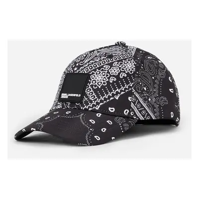 Kšiltovka karl lagerfeld jeans box logo bandana cap aop bandana black