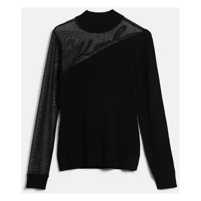 Rolák karl lagerfeld karl signature mock neck black