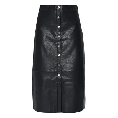 Sukně dkny vegan leather skirt black