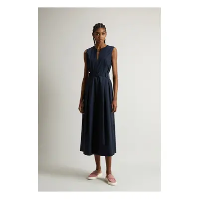 Šaty woolrich belted long dress melton blue