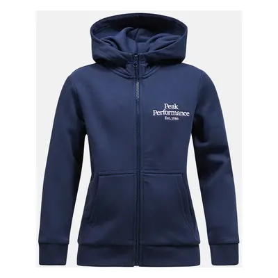 Mikina peak performance jr original zip hood blue shadow