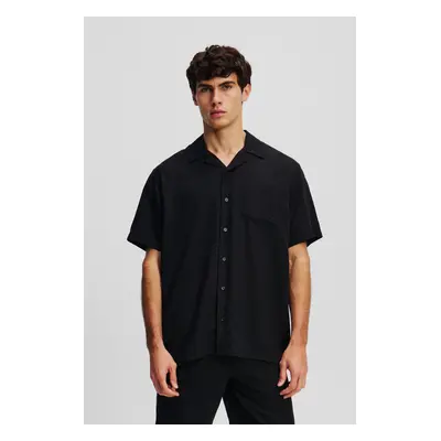 Košile karl lagerfeld sslv kameo tencel shirt black