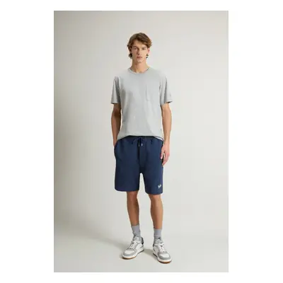 Teplákové šortky woolrich mouline shorts melton blue