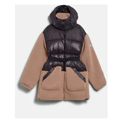 Bunda karl lagerfeld shearling mix down jacket black/light beige